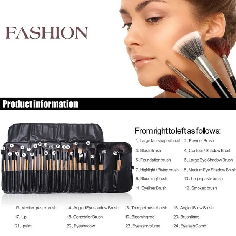 Gift Bag Of 24 Pcs Makeup Brush Sets Professional Cosmetics Brushes Eyebrow Powder Foundation Shadows Pinceaux Make Up Tools - GNG Essentials