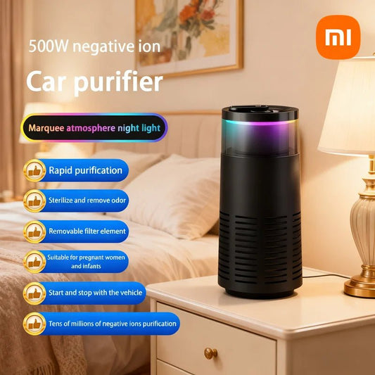 Xiaomi Car Air Purifier – Rapid Purification, Removes Formaldehyde & Odors, Negative Ion, Ambient Light - GNG Essentials