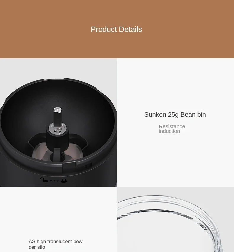 Electric Coffee Bean Grinder – Rechargeable, 40 Gears, Adjustable, Portable Mini Hand - Pour, Household Coffee MillElectric Mini Coffee Grinder - GNG Essentials