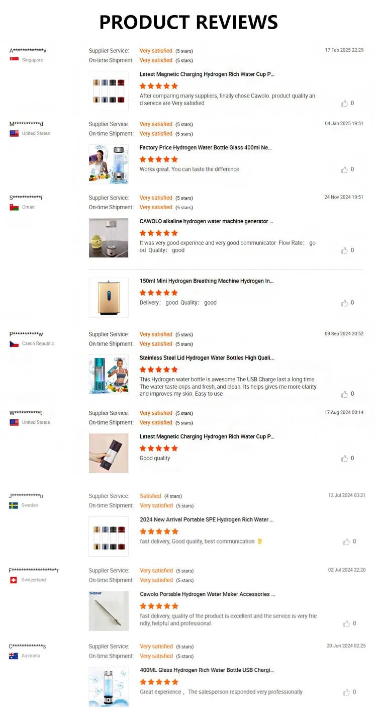 High Concentration Hydrogen Water Bottle – 8000ppb, PEM Hydrogen - Rich Generator, Portable Hydrogen Water Maker - GNG Essentials